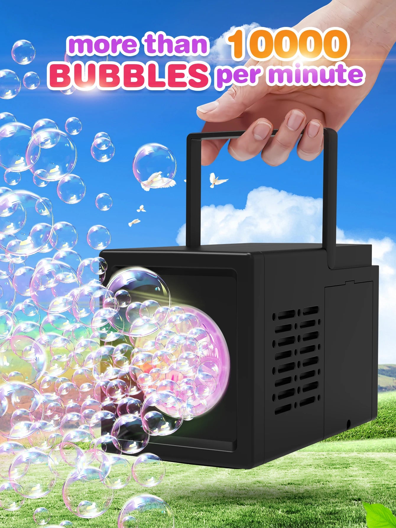 10 hole fully automatic bubble blowing handheld electric bubble machine