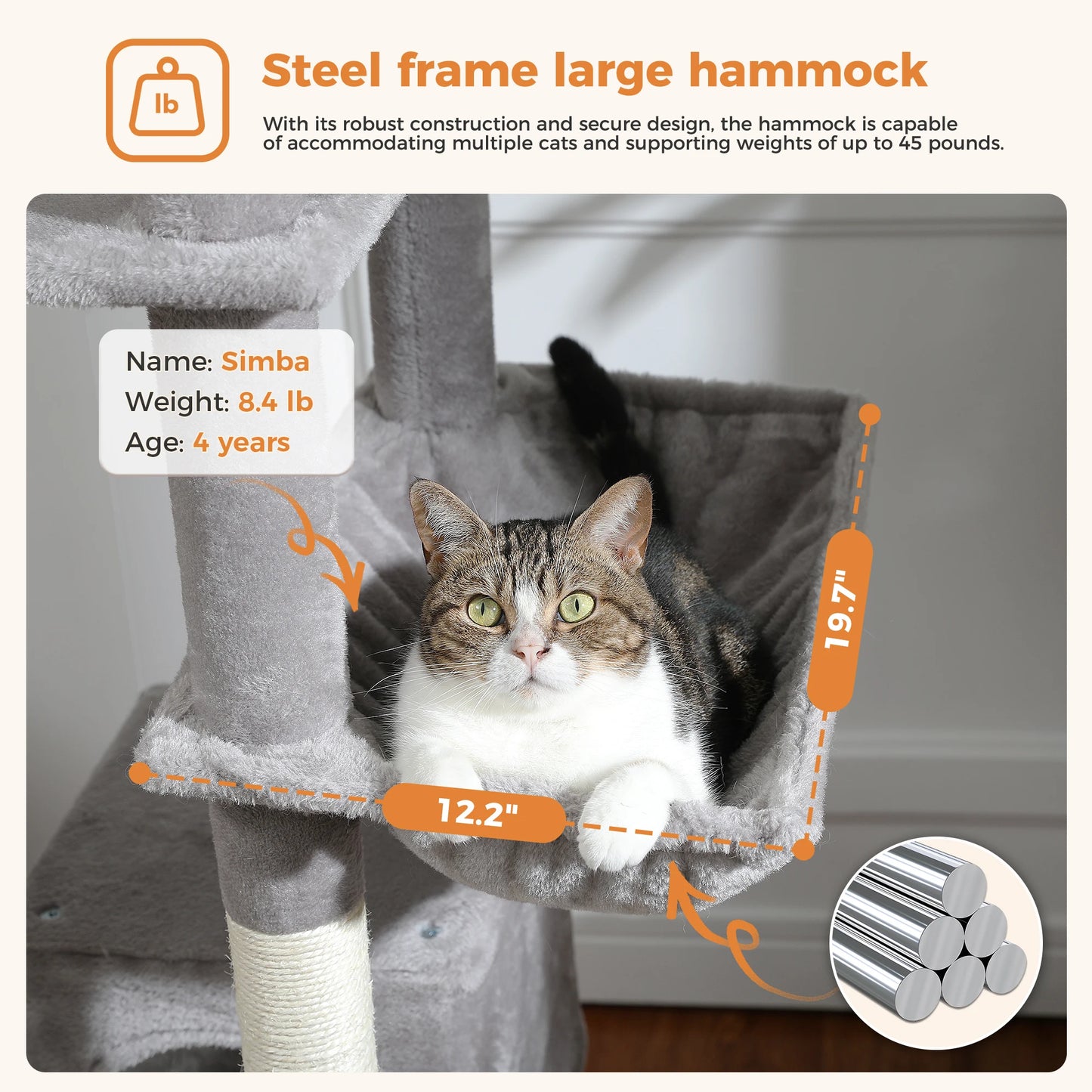 Large Cat Tree Tall Cat Tower for Indoor Cats Multi-Level Plush Cat Condo with Scratching Posts Scratching Boards Perches Caves