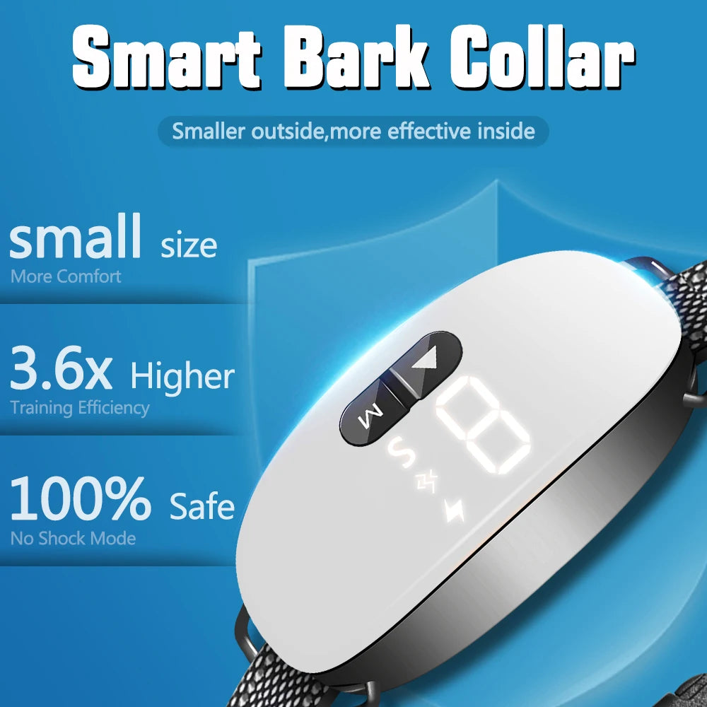 new smart Dog Bark Collar,Rechargeable Smart Barking Collar, Anti Bark Training Collar Adjustable Sensitivity